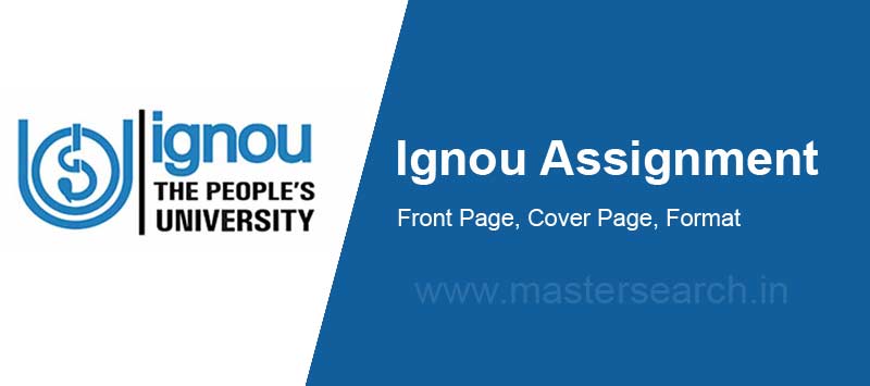 Ignou Assignment Cover Page