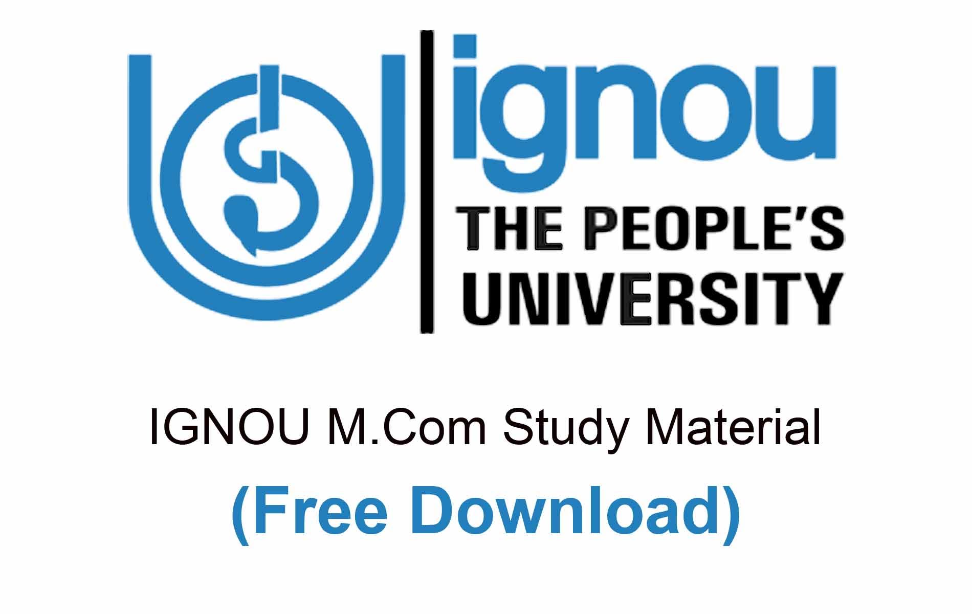 IGNOU MCOM Study Material