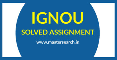 IGNOU Solved Assignment