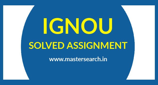 IGNOU Solved Assignment