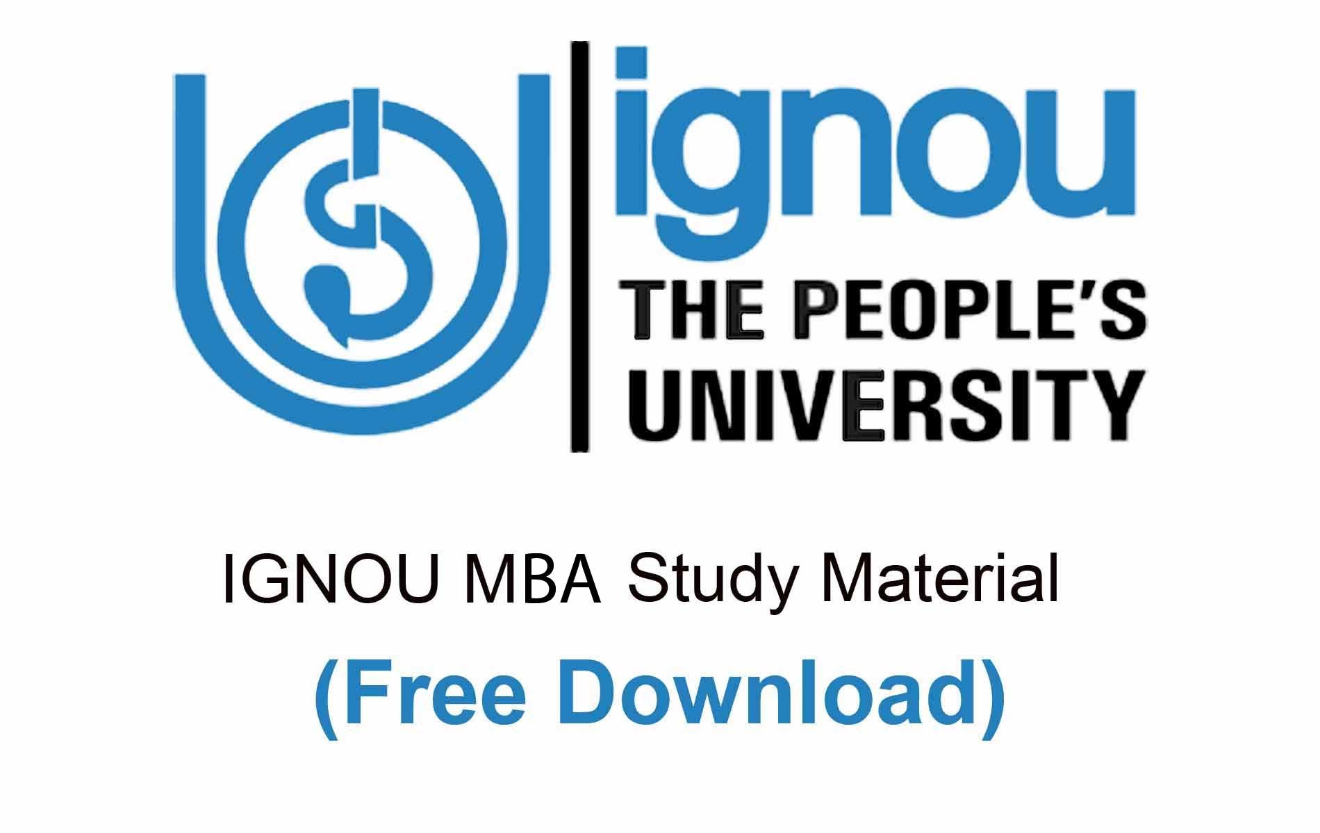 Ignou MBA Study Material free download