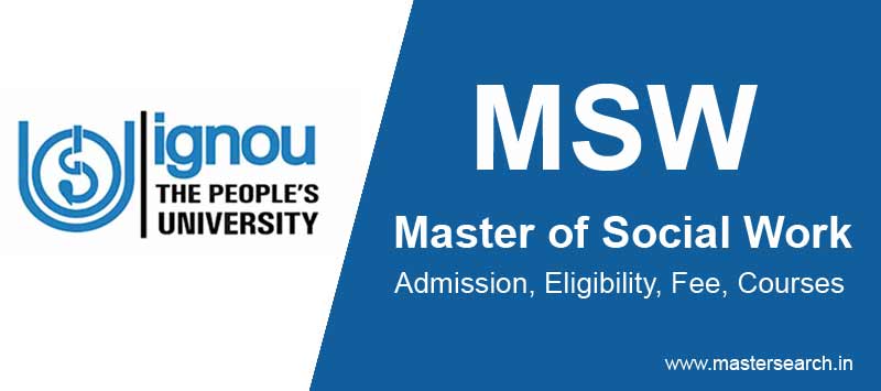 Ignou MSW Admission Online