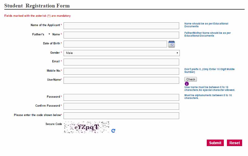ignou online registration form