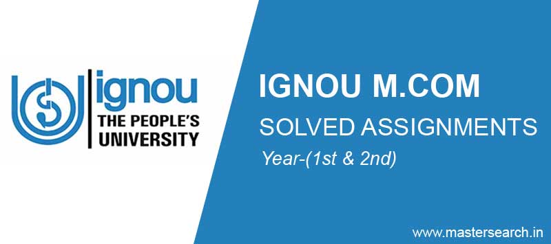 ignou m.com solved assignments free download