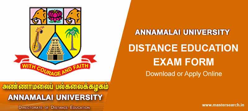 Annamali University Exam Form, Annamali University Online Exam Form