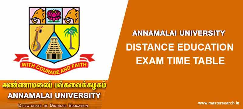 Annamali University Distance Education Time Table