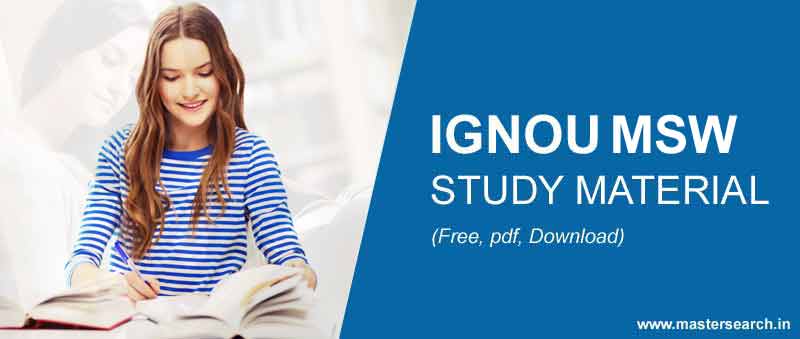 Ignou MSW Study Material free download