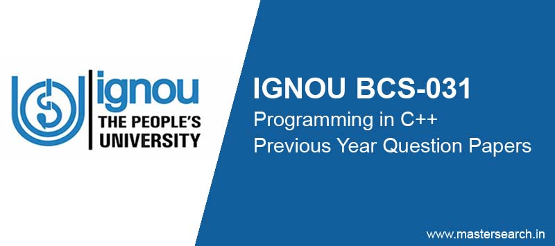 Ignou BCS-031 Question Paper pdf online free