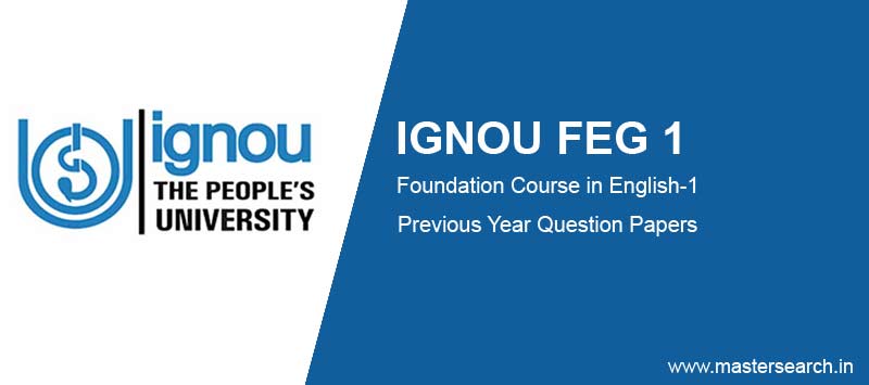 Ignou FEG 1 Question Papers solved