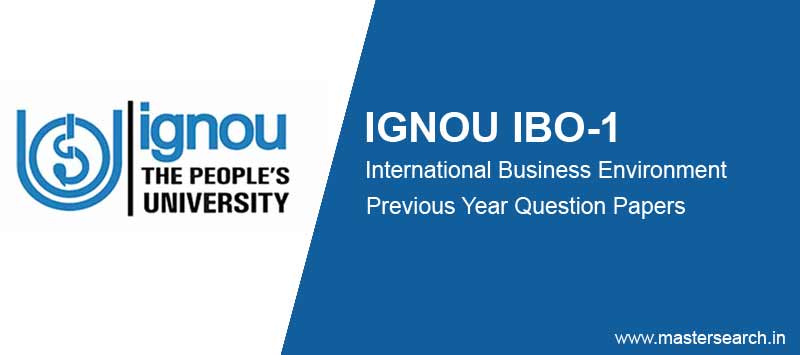 Ignou IBO 1 Question Paper free download