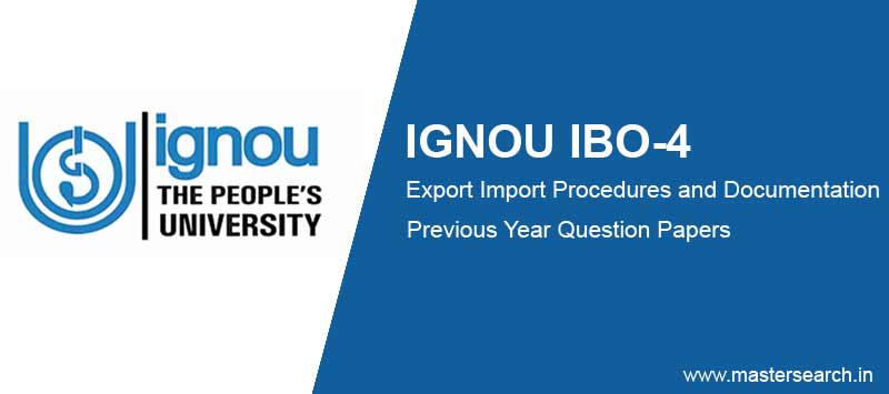 Ignou IBO 4 Question Paper free download