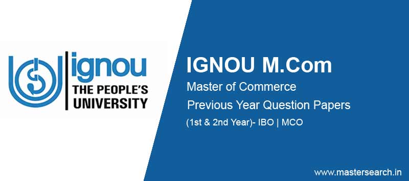 Ignou M.Com Question Papers free download