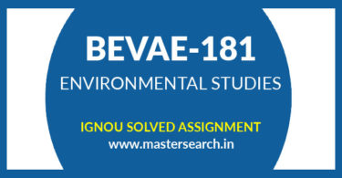 IGNOU BEVAE 181 Solved Assignment