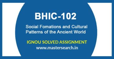 IGNOU BHIC 102 Solved Assignment